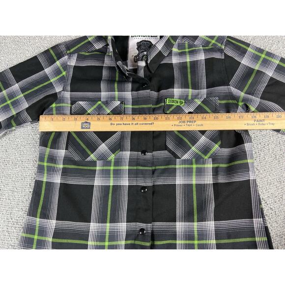 Dixxon X Gas Monkey Garage Flannel Women’s M Snap Grunge Punk Biker - Picture 14 of 15
